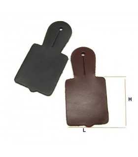 LEATHER BADGE HOLDER CM 4 x 4.5 BROWN OR BLACK