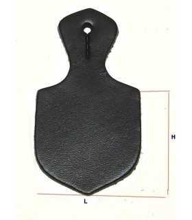 Porta placca scudetto distintivo da petto cm 4X4.5 in cuoio pendif