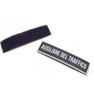 Scritta Ausiliari del traffico plastificata con velcro in materiale plastificato