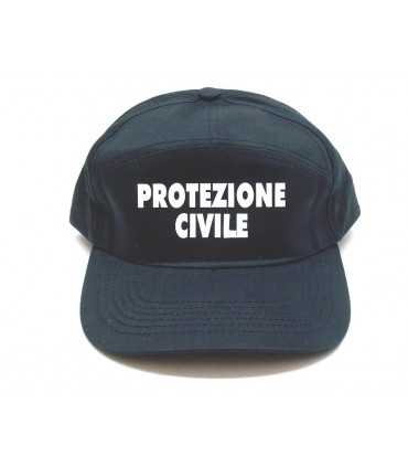 Berretto in cotone tipo baseball con stampa scritta protezione civile