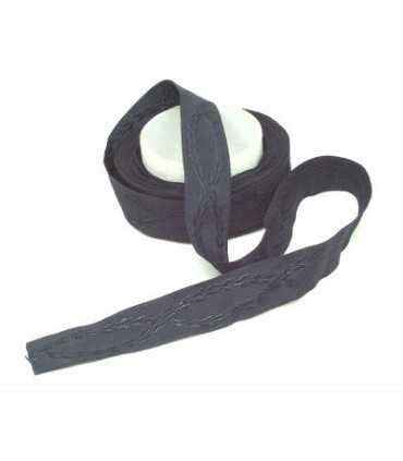 Fascia da 3 cm in tessuto damascato blu per Berretto