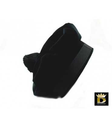 Tiara Tie for lawyer in black velvet with silk pompom