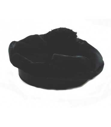 Tocco Diadema per avvocato in velluto nero con pon pon in seta