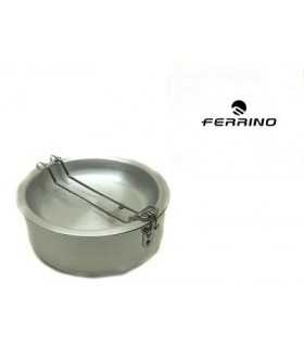 Gavetta FERRINO campeggio scout alluminio popote con accessori