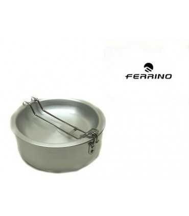 Gavetta FERRINO campeggio scout alluminio popote con accessori