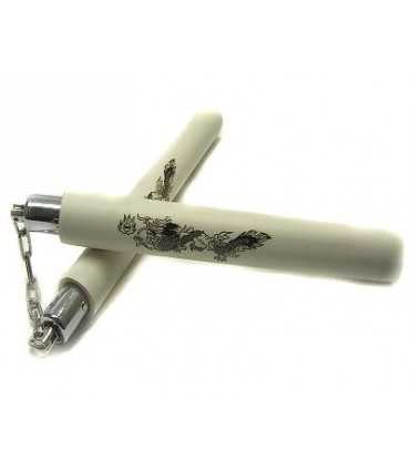 Rubber nunchaku 802-W with chain