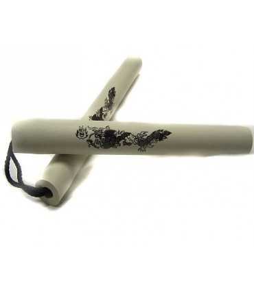 Rubber nunchaku with rope connecter 801-W