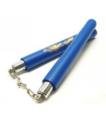 Rubber nunchaku 802-BL with chain
