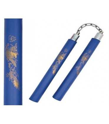 Rubber nunchaku 802-BL with chain