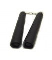 Nunchaku gomma nera con catena per allenamento arti marziali 802B