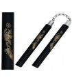 Nunchaku gomma nera con catena per allenamento arti marziali 802B