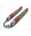 WOODEN NUNCHAKU 9023VA WITH CHAIN