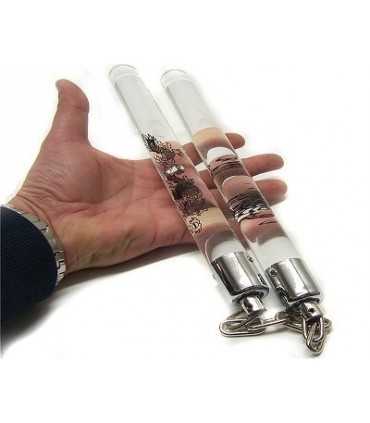 Rubber nunchaku C134-DR with chain