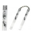 Nunchaku plastica trasparente con catena per arti marziali