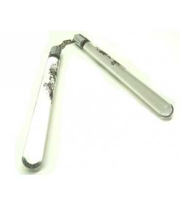 Nunchaku plastica trasparente con catena per arti marziali