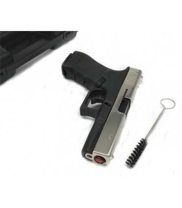 Pistola Bruni a salve Gap nikel e nera calibro 8 mm Top Firing