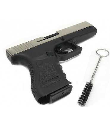 Pistola Bruni a salve Gap nikel e nera calibro 8 mm Top Firing