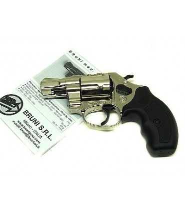 Revolver a salve Bruni 2 pollici nikelato lucido NEW Top Firing calibro 380