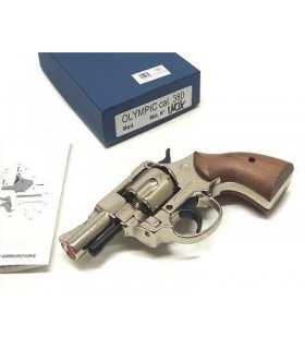 BRUNI NIKEL PLATED OLYMPIC BLANK TOP FIRING REVOLVER
