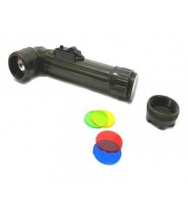 Torcia angolare verde piccola con filtri colorati SMALL