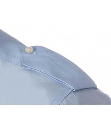 Light blue, white, black, blue, summer shirt, long sleeve uniform with pockets and shoulder pads NO IRONING