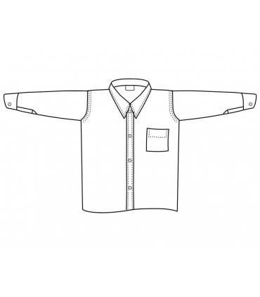 Light blue, white, black, blue, summer shirt, long sleeve uniform with pocket NO IRONING