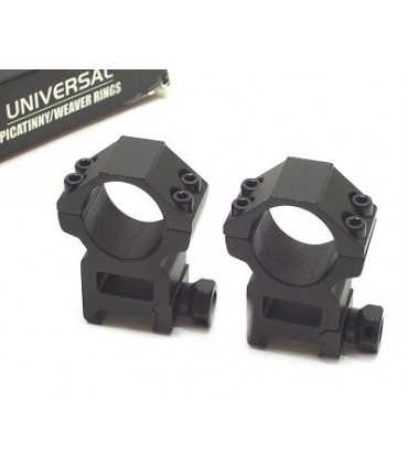UTG weaver rail 25 mm scope tube rings match mount (2 pieces) - high