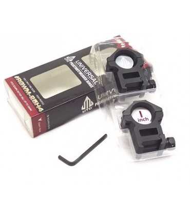 UTG weaver rail 25 mm scope tube rings match mount (2 pieces) - high
