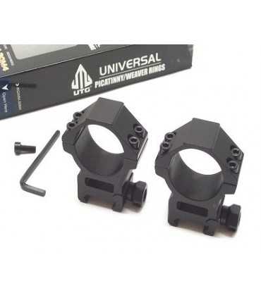 UTG weaver rail 30 mm scope tube rings match mount (2 pieces) - medium