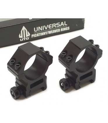 UTG weaver rail 30 mm scope tube rings match mount (2 pieces) - medium