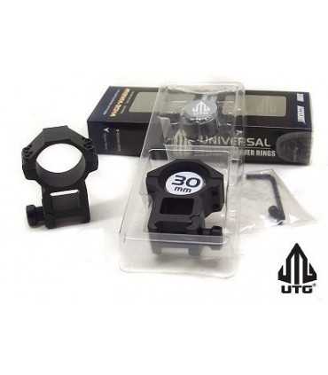 UTG Weaver rail 30 mm scope tube rings match mount (2 pieces) - high