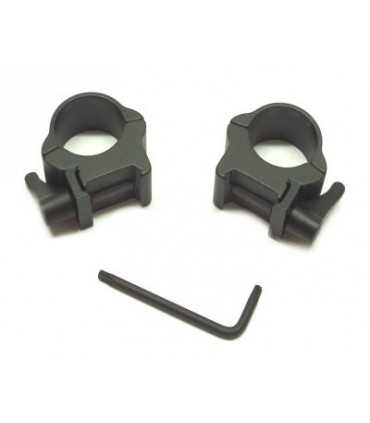 Optisan weaver rail 25 mm scope tube rings match mount (2 pieces) - medium