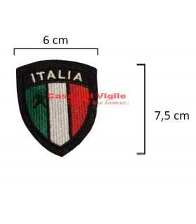 Patch a Scudo Bandiera e scritta ITALIA ricamata con Velcro per tuta OP
