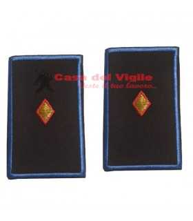 Tubolari ricamati con un rombo bordato di rosso Polizia Locale Municipale Guardie Giurate