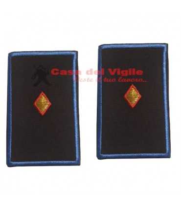 Tubolari ricamati con un rombo bordato di rosso Polizia Locale Municipale Guardie Giurate