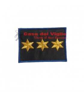 Grado a velcro OP  tre stelle a sei punte dorate Polizia Locale Municipale Guardie Giurate Ordine Pubblico