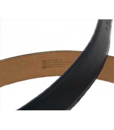 Cintura da uomo per divisa in pelle navy 40 mm