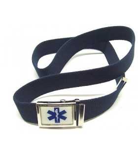 Cintura nastro in canapa 2V79 con fibbia Soccorso Sanitario Croce Esculapio