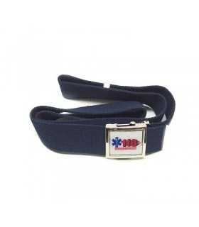 Cintura tela blu Vega alta 2V75 con fibbia 118