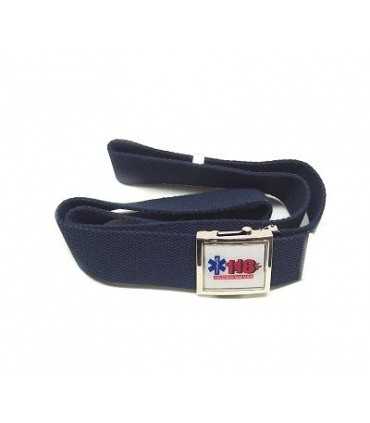 Cintura tela blu Vega alta 2V75 con fibbia 118