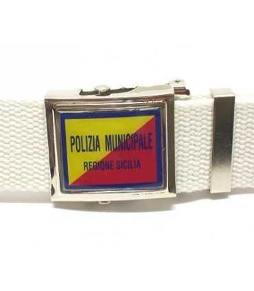 Cintura tela H4 con stemma regione Sicilia per pantaloni