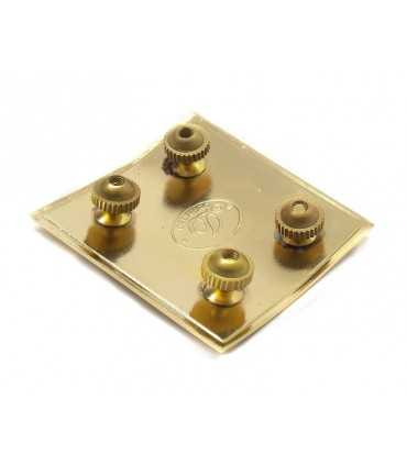 Piastrina basetta trapezoidale dorata neutra per gradi a spallina