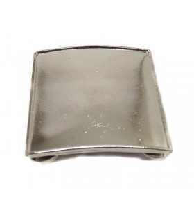 Piastrina basetta trapezoidale nikelata neutra per gradi a spallina