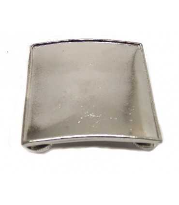 Piastrina basetta trapezoidale nikelata neutra per gradi a spallina