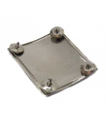 Piastrina basetta trapezoidale nikelata neutra per gradi a spallina