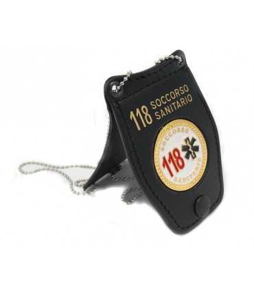 Porta placca Vega a collana 1WB55 con placca 118 Soccorso Sanitario