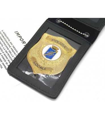 Porta placca Vega Holster a collana 1WL113 con placca Polizia Locale