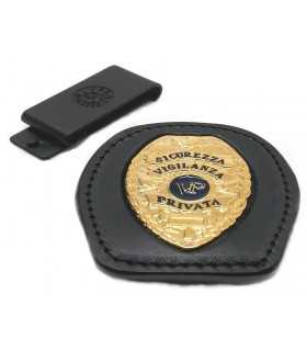 Porta placca Vega cuoio 1WA48 sicurezza vigilanza