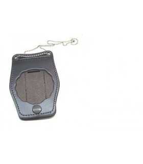 Porta placca Vega Holster cuoio 1WB52 con collana per placca Polizia Penitenziaria