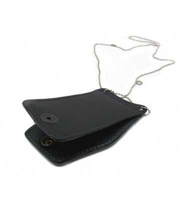 Porta placca Vega Holster cuoio 1WB52 con collana per placca Polizia Penitenziaria